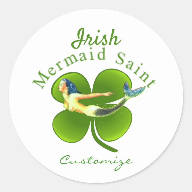 Irish Mermaid Saint Thunder_Cove Runder Aufkleber (Vorderseite)