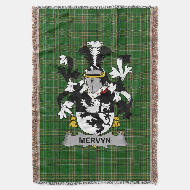 Irish Mervyn Coat of Arms Familienwappen Irland Decke (Vorderseite Vertikal)
