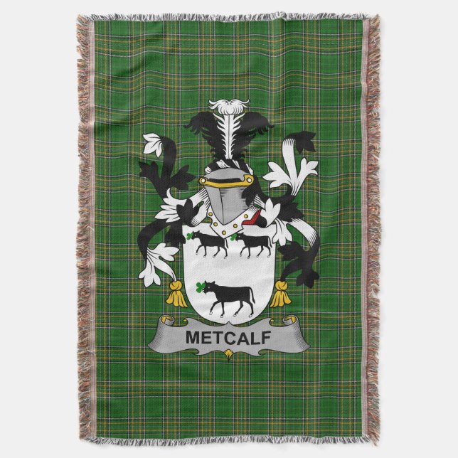 Irish Metcalf oder Metcalfe Coat of Arms Family Cr Decke (Vorderseite Vertikal)