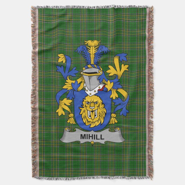 Irish Mihill Coat of Arms Familienwappen Irland Decke (Vorderseite Vertikal)