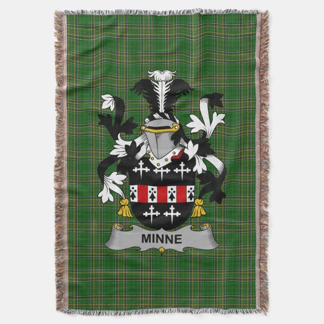 Irish Minne Coat of Arms Familienwappen Irland Decke (Vorderseite Vertikal)