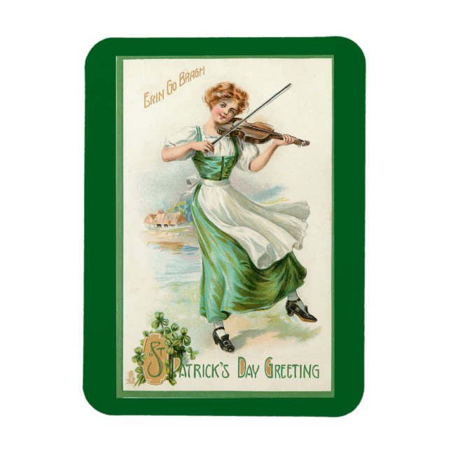 Irish Miss mit Violin Flexible Magnet (Vertikal)