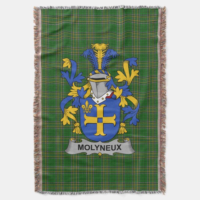 Irish Molyneux Coat of Arms Familienwappen Irland Decke (Vorderseite Vertikal)