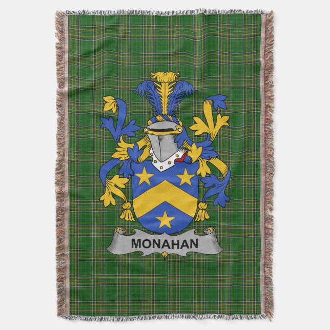 Irish Monahan oder O_Monaghan Coat of Arms Family  Decke (Vorderseite Vertikal)
