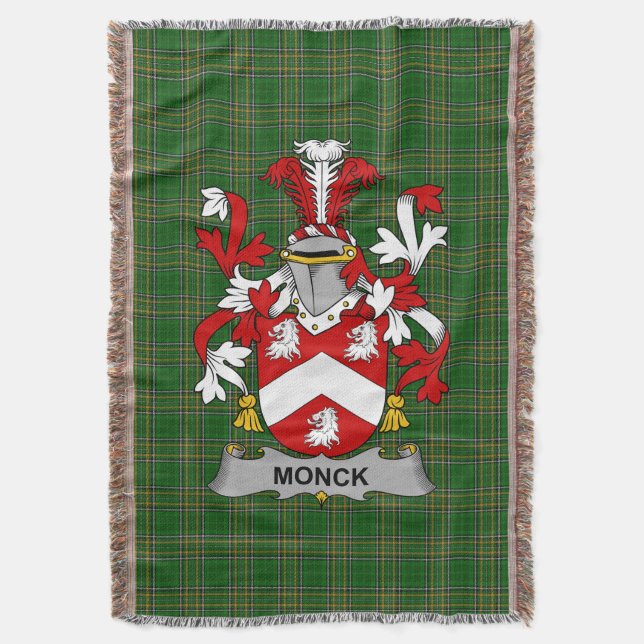 Irish Monck oder Moncke Coat of Arms Familienwappe Decke (Vorderseite Vertikal)