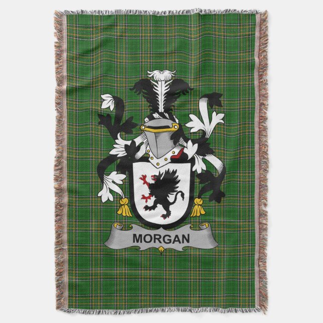 Irish Morgan Coat of Arms Familienwappen Irland Decke (Vorderseite Vertikal)