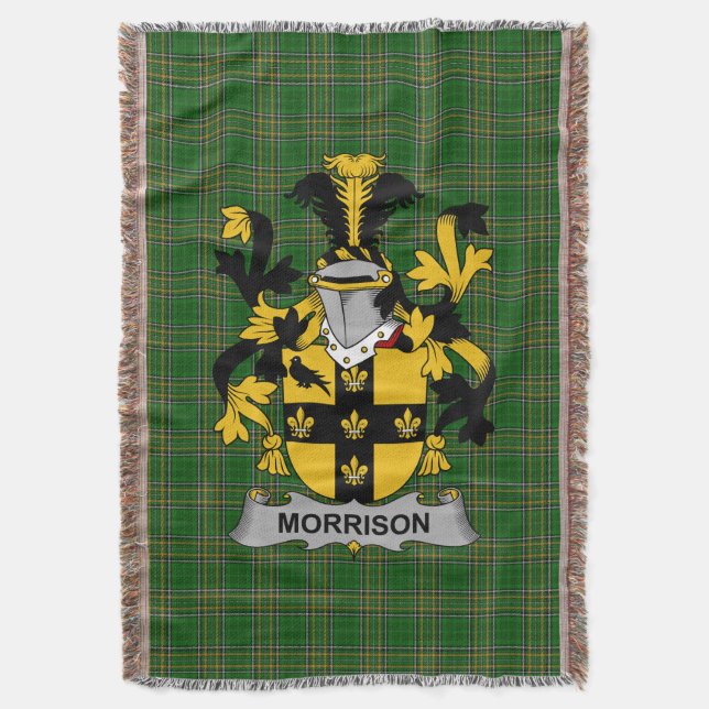 Irish Morrison Coat of Arms Familienwappen Irland Decke (Vorderseite Vertikal)