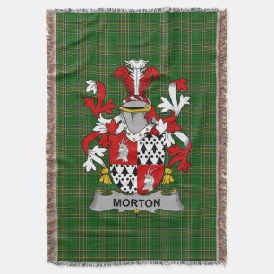 Irish Morton Coat of Arms Familienwappen Irland Decke