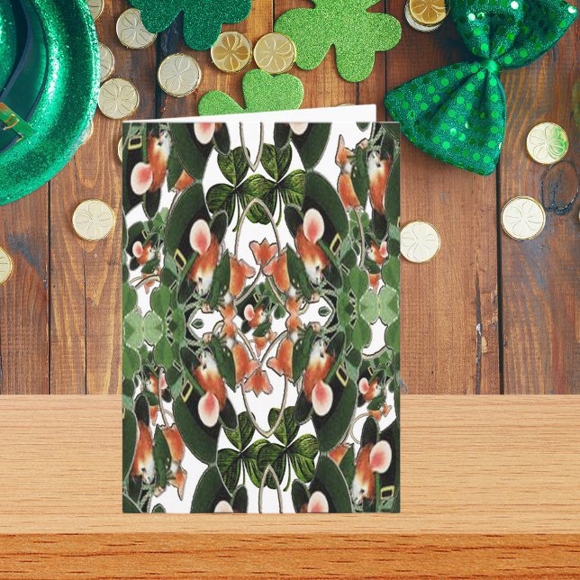 Irish Mouse Kaleidoscope Two St. Patrick's Day Karte (Irish Mouse Kaleidoscope Two St Patrick's Day Card)