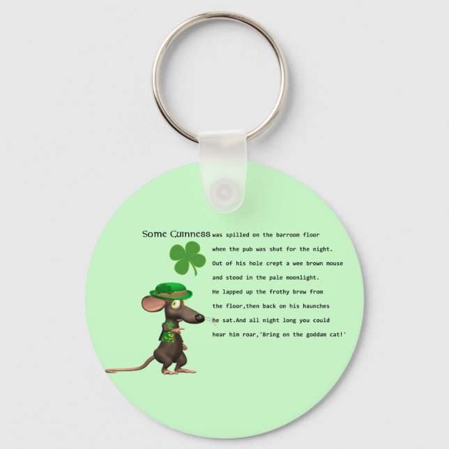 Irish Mouse trinken Bier Schlüsselanhänger (Vorderseite)