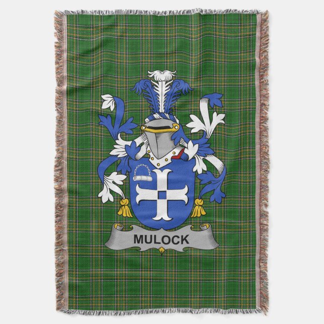 Irish Mulock oder Mullock Coat of Arms Familienwap Decke (Vorderseite Vertikal)