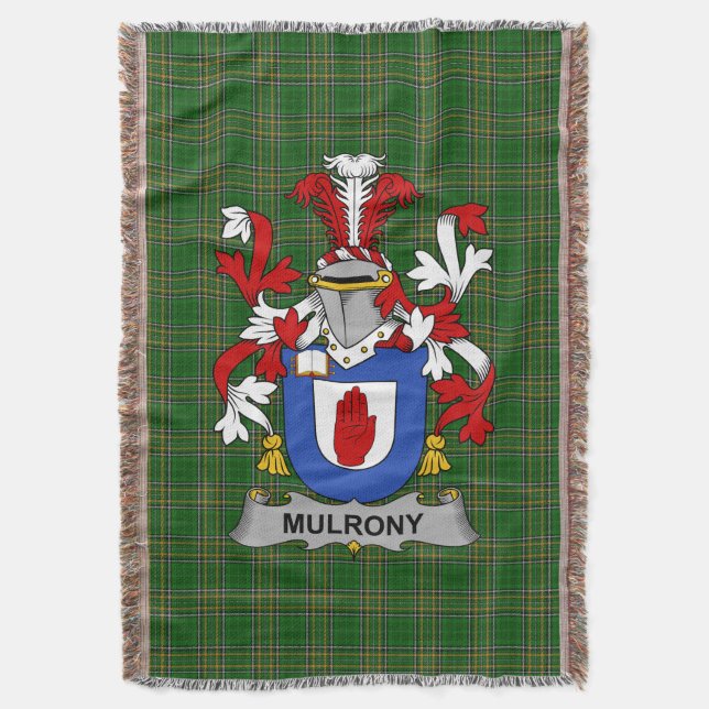Irish Mulrony oder O_Mulroney Coat of Arms Family  Decke (Vorderseite Vertikal)