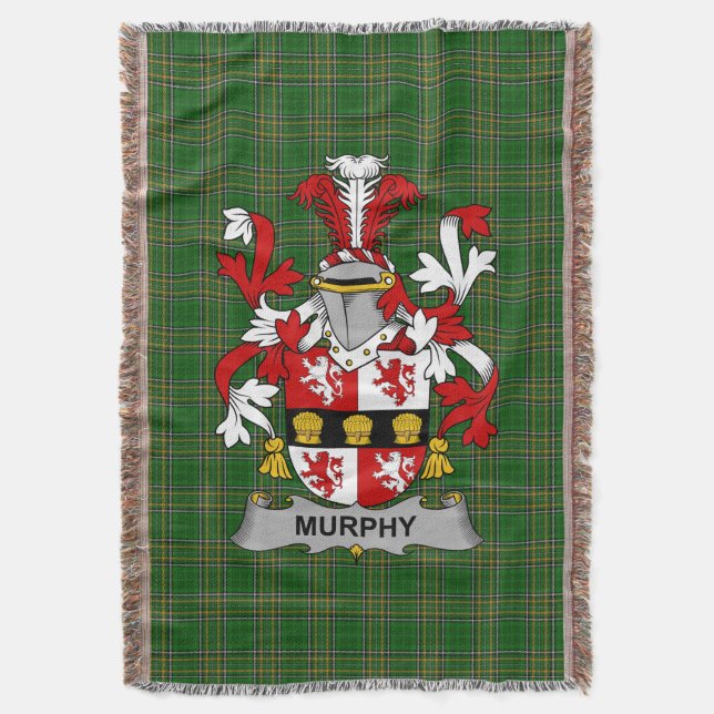Irish Murphy (Muskerry) Coat of Arms Familienwappe Decke (Vorderseite Vertikal)