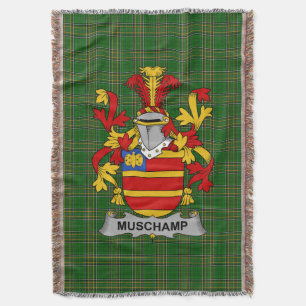 Irish Muschamp Coat of Arms Familienwappen Irland Decke