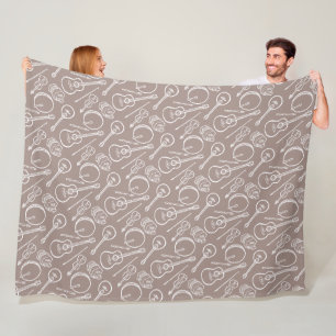 Irish Music Instrument Fleece Blanket