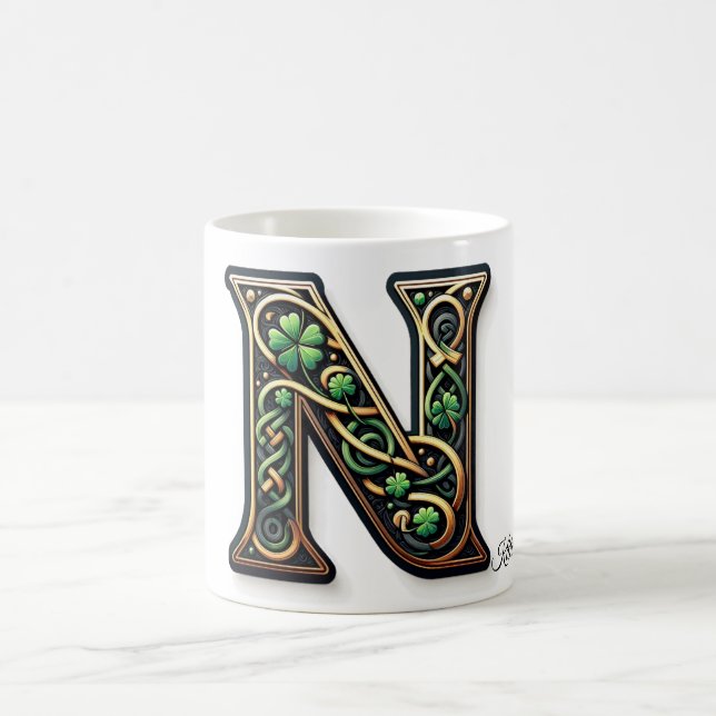 Irish N Monogram Coffee Mug Kaffeetasse (Mittel)