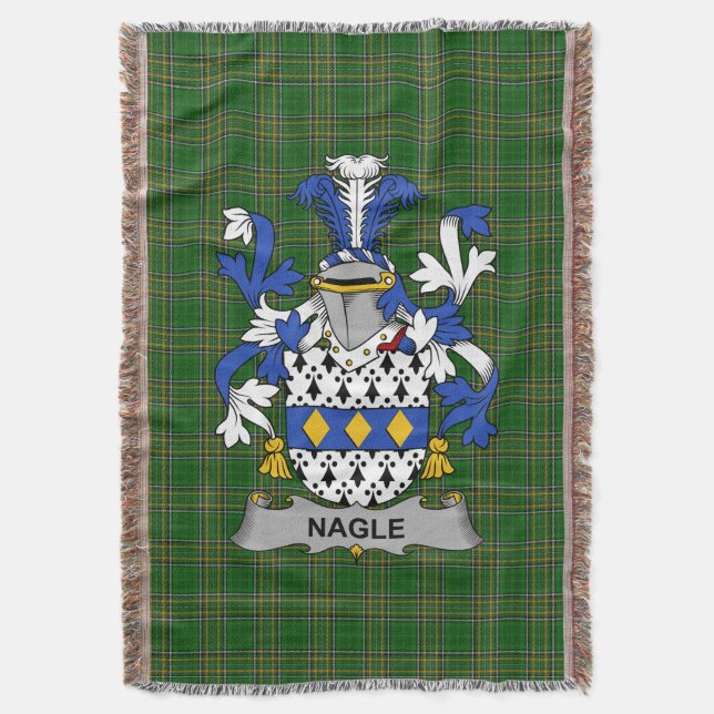 Irish Nagle Coat of Arms Familienwappen Irland Decke (Vorderseite Vertikal)