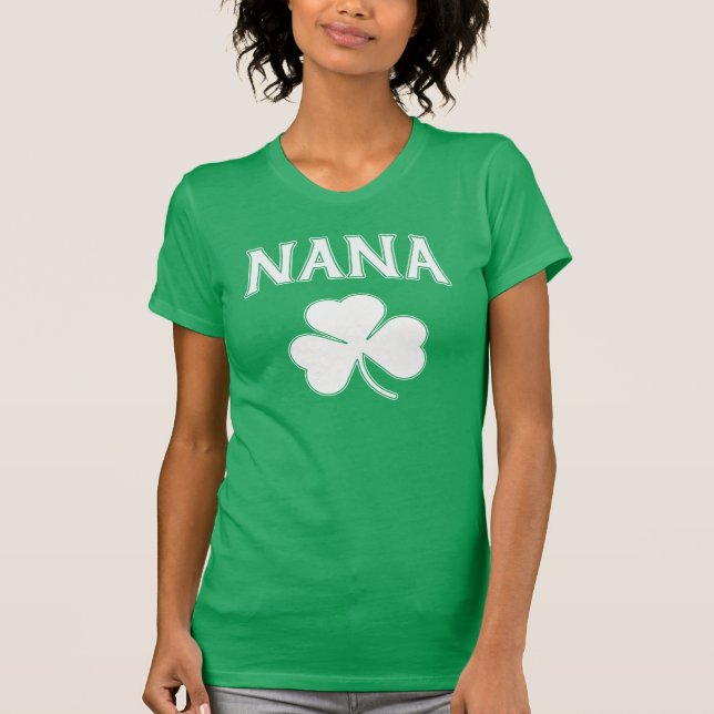 Irish Nana Kleeblatt Großmutter T-Shirt (Vorderseite)