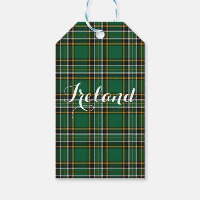 Irish National Tartan Kariert Personalisiert Geschenkanhänger (Vorderseite)