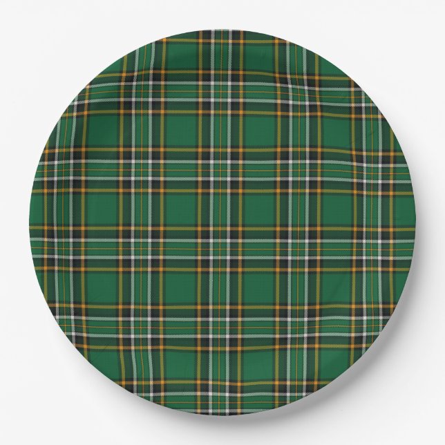 Irish National Tartan Pappteller (Vorderseite)