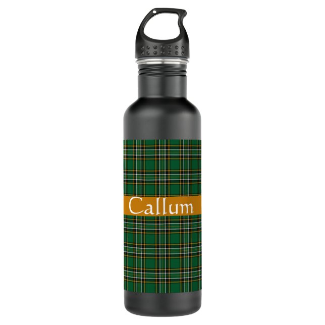 Irish National Tartan Personalisiert Edelstahlflasche (Vorderseite)