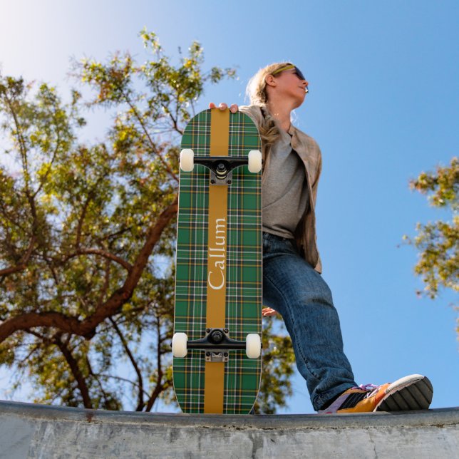Irish National Tartan Personalisiert Skateboard (Außen 1)