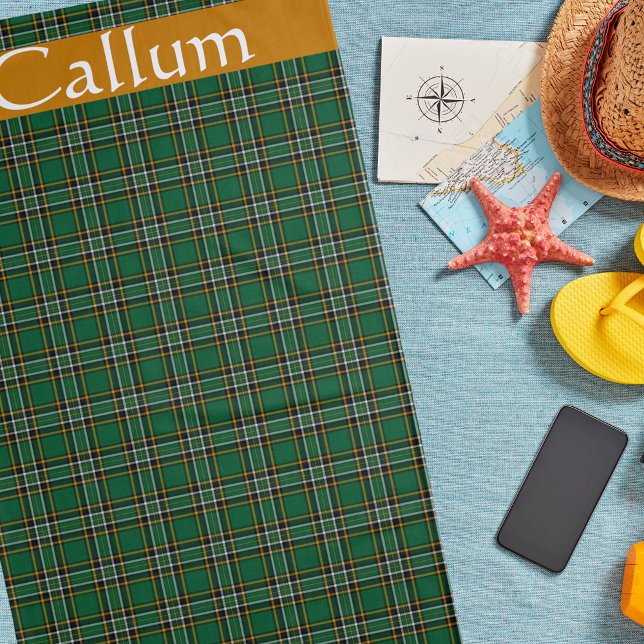 Irish National Tartan Personalisiert Strandtuch (Von Creator hochgeladen)