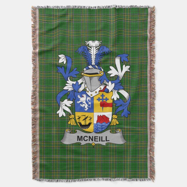 Irish Neill oder O_Neill Coat of Arms Familienwapp Decke (Vorderseite Vertikal)