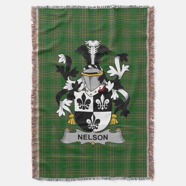 Irish Nelson oder Nealson Coat of Arms Familienwap Decke (Vorderseite Vertikal)