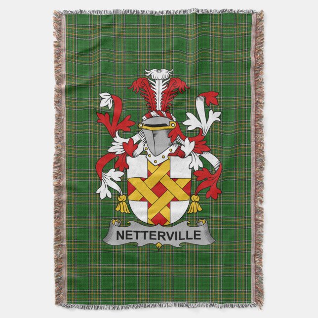 Irish Netterville oder Netterfield Coat of Arms Fa Decke (Vorderseite Vertikal)