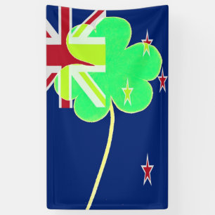Irish New Zealand Flag Kleeblatt Clover St Patrick Banner