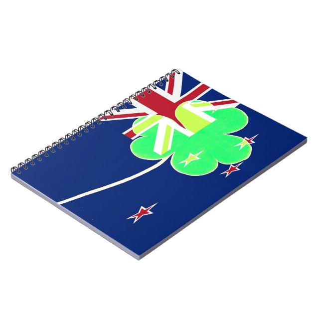 Irish New Zealand Flag Kleeblatt Clover St Patrick Notizblock (Linke Seite)