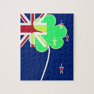 Irish New Zealand Flag Kleeblatt Clover St Patrick Puzzle