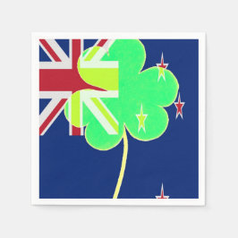 Irish New Zealand Flag Kleeblatt Clover St Patrick Serviette