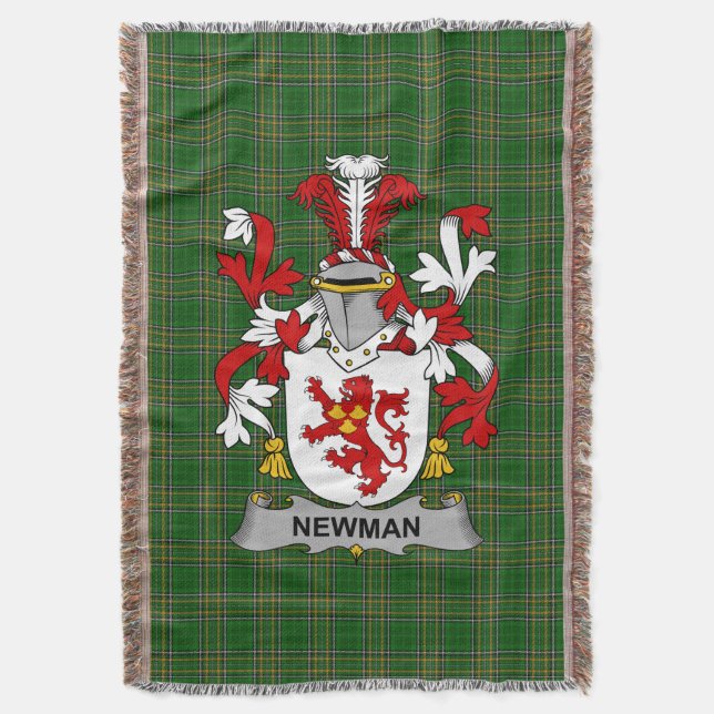 Irish Newman Coat of Arms Familienwappen Irland Decke (Vorderseite Vertikal)