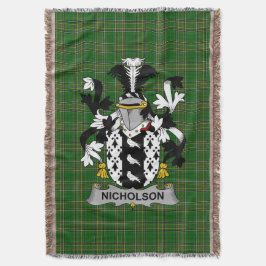 Irish Nicholson Coat of Arms Familienwappen Irland Decke