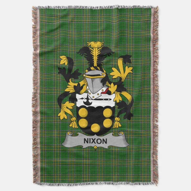 Irish Nixon Coat of Arms Familienwappen Irland Decke (Vorderseite Vertikal)