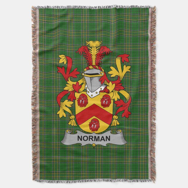Irish Norman Coat of Arms Familienwappen Irland Decke (Vorderseite Vertikal)