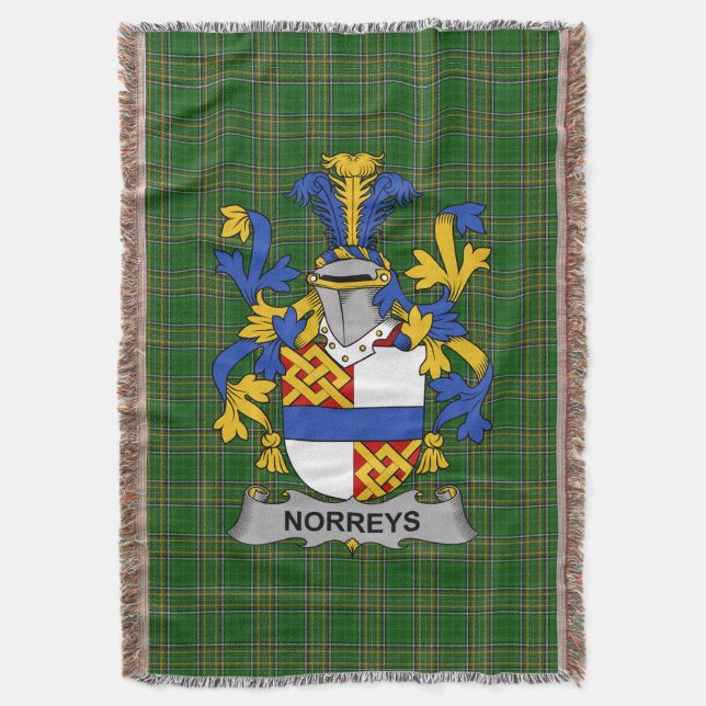 Irish Norreys Coat of Arms Familienwappen Irland Decke (Vorderseite Vertikal)
