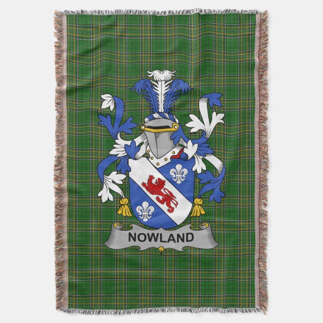 Irish Nowland Coat of Arms Familienwappen Irland Decke (Vorderseite Vertikal)