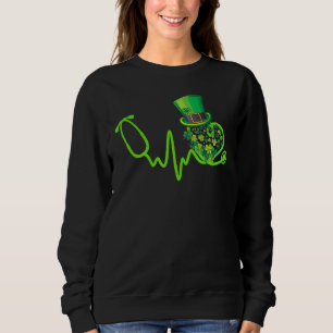 Irish Nurse Heartbeat Stethoscope Lucky St Patric Sweatshirt