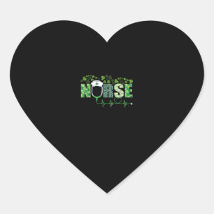 Irish Nurse Kleeblatt Stethoscope St Patrick's Day Herz-Aufkleber