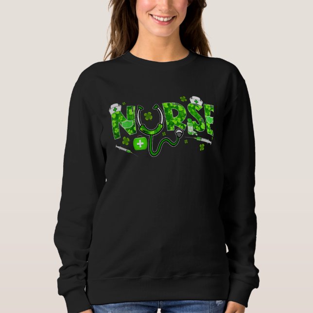 Irish Nurse Shamrock Stethoscope St Patrick's Day  Sweatshirt (Vorderseite)