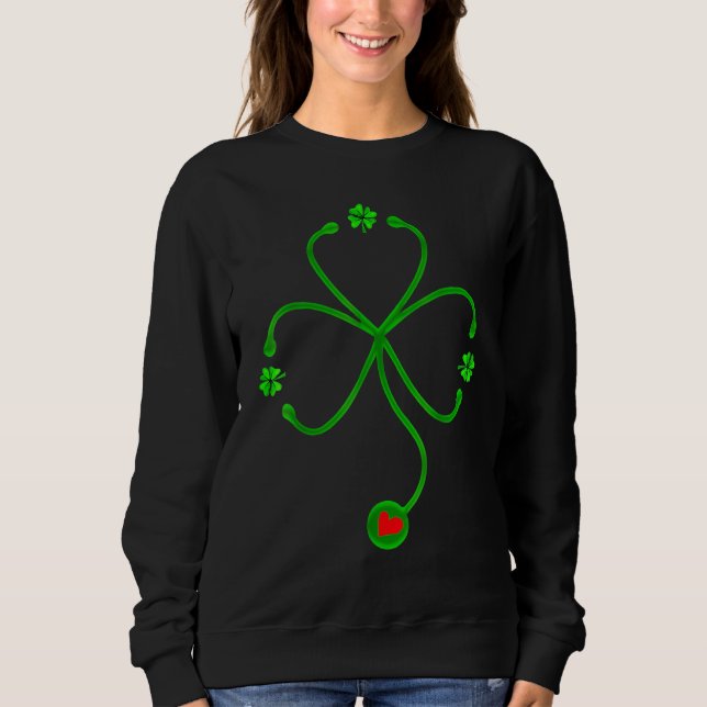 Irish Nurse St Patricks Day Shirt Stethoscope Hear (Vorderseite)