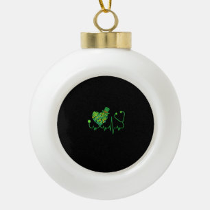 Irish Nurse St Patricks Day T-Shirt Stethoscope & Keramik Kugel-Ornament
