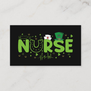 Irish Nurse Stethoscope Scrub Patricks Day Nurses Visitenkarte