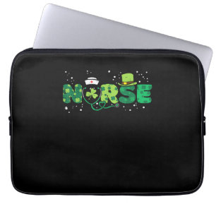 Irish Nurse Stethoscope Scrub St Patricks Day Nurs Laptopschutzhülle