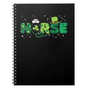 Irish Nurse Stethoscope Scrub St Patricks Day Nurs Notizblock