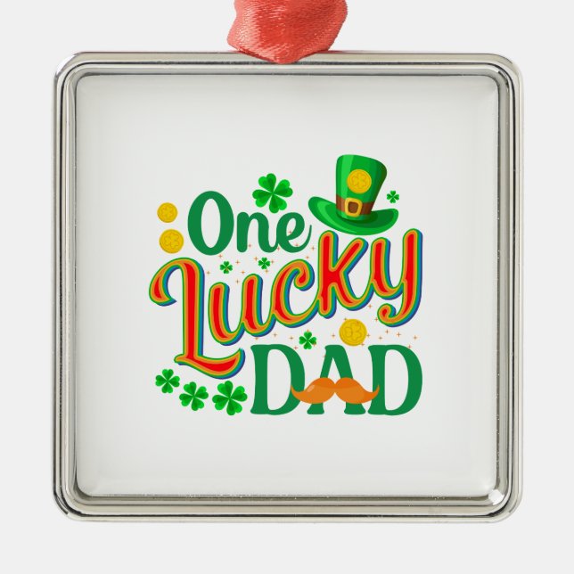 Irish One Lucky Vater Ornament Aus Metall (Vorne)