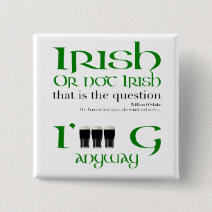 Irish Original St Patrick's Day Butto Button